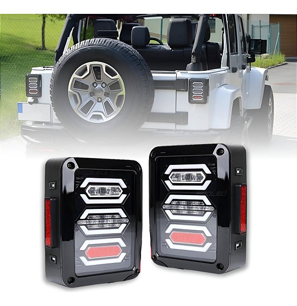Kit Lanterna Traseira Full Led Jeep Wrangler Jk Jku 07-17