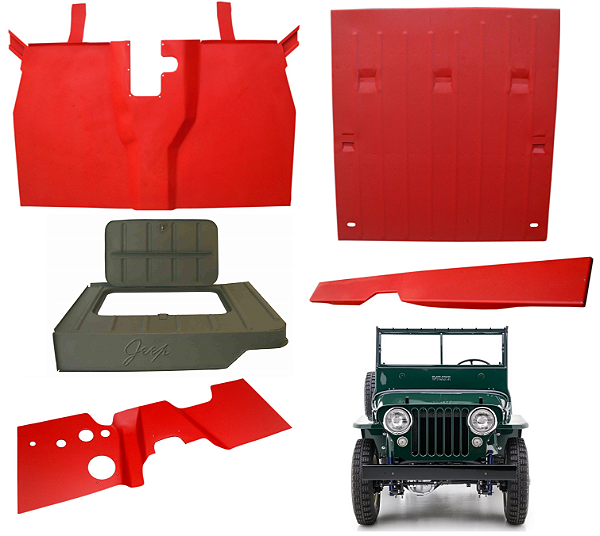 KIT ASSOALHO PARA JEEP WILLYS CJ2/CJ3 C/ CAIXA DE FERRAMENTAS ORIGINAL
