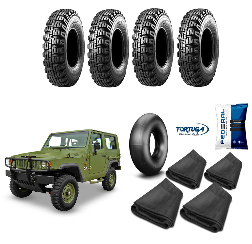 Jogo Pneu Agrale Marruá 750-16 Pirelli Anteo AT85 8Lonas + Câmaras De Ar