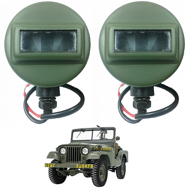 LANTERNA DIANTEIRA TORPEDO BLACK OUT JEEP MILITAR M38-A1