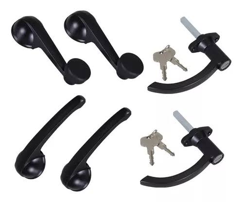 Kit Maçaneta Int/ext Porta e Manivela Vidro Toyota Bandeirante até 85