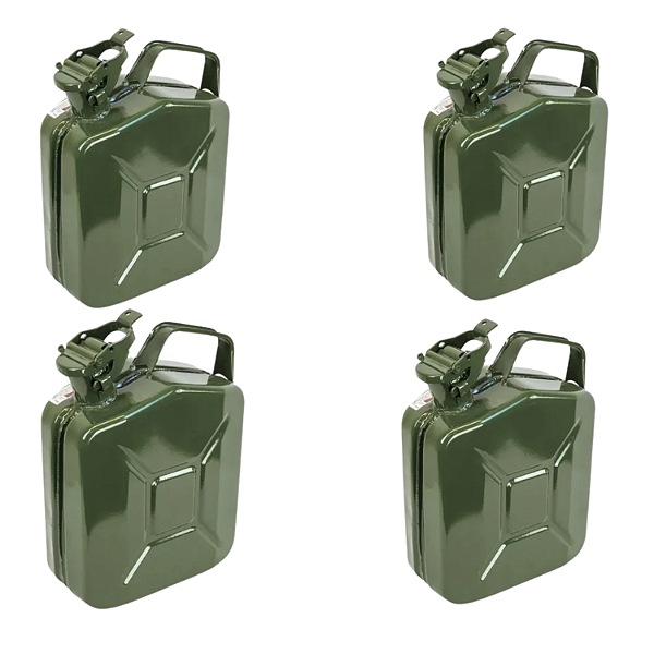 KIT 4 GALÃO MILITAR DE COMBUSTIVEL METAL 5L 0.6MM JERRY CAN