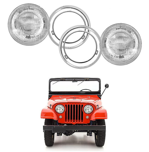 Kit Farol Jeep Cj5 Rural F75 Ford Willys