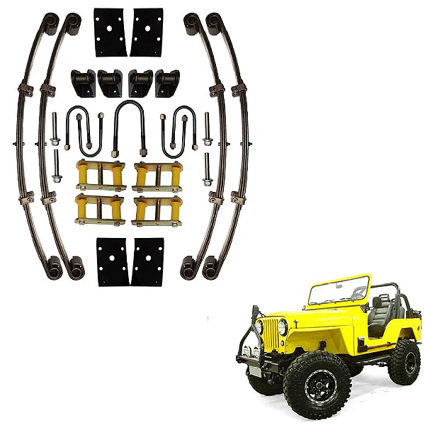 Kit Feixe Mola Da Bandeirante Para Suspensão Jeep Ford / Willys Canela Grossa
