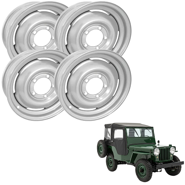 JOGO DE RODA ORIGINAL JEEP WILLYS CJ2A 16X4,5 (4un)
