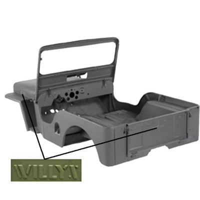 CARROCERIA CAIXOTE EM AÇO JEEP WILLYS CJ-3A 1949 A 1952 KIT