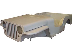 Carroceria em Fibra Preta para Jeep Willys CJ2A CJ3A