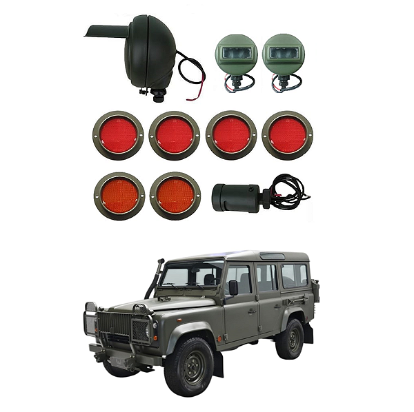 Kit de Iluminação Militar Land Rover Defender 90 / 110 / 130
