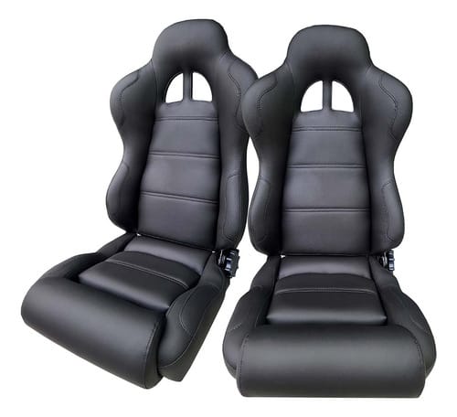 Banco Concha Reclinavel Em Couro Para Jeep Willys / Ford CJ5 Preto