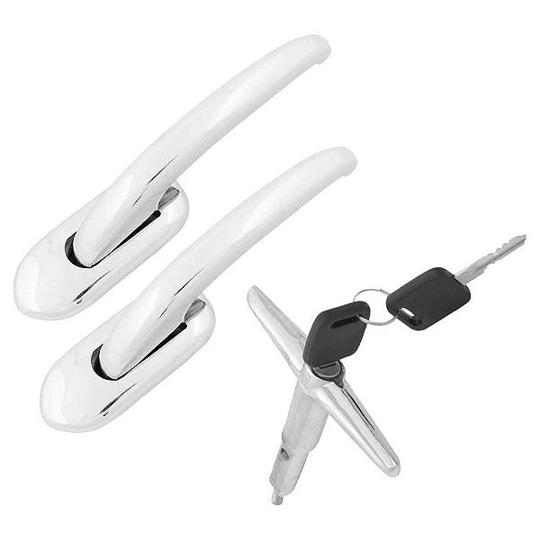 Kit Maçaneta Externa Cromada Porta Dianteira + Porta-Malas Ford Rural Willys Após 1960