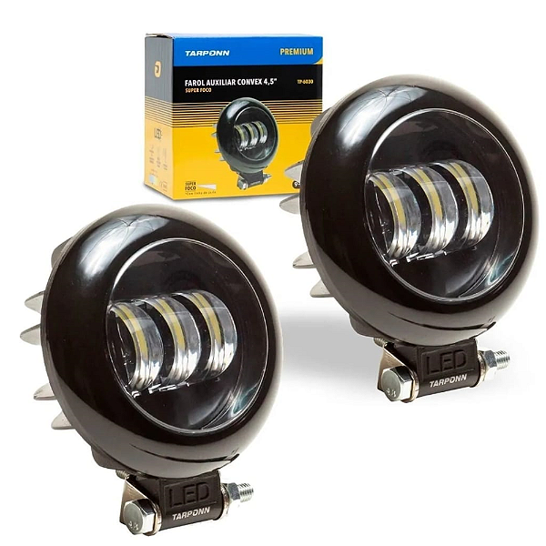 Farol Milha Led Redondo Premium 6000k 6 Led 9-36v Tarponn - Par