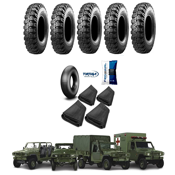Jogo Pneu Militar Agrale Marruá 750-16 Pirelli Anteo AT85 8Lonas + Câmaras De Ar