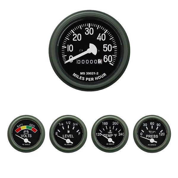Conjunto 5 Medidores Humvee HMMWV Olive Drab Mil-Spec 24V