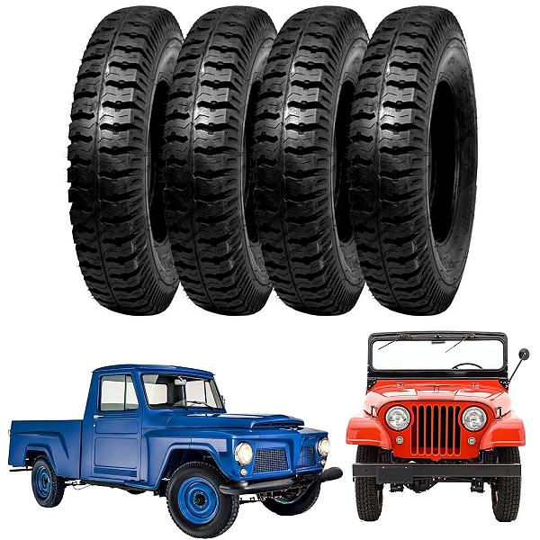 Pneu 650-16 Borrachudo Ap22 Anteo Jeep /Rural / F75 Ford-Willys Jogo 4 Unidades