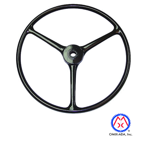 Volante De Direção De 03 Raios Jeep Willys CJ5 - Americano -Omix-Ada - Preto