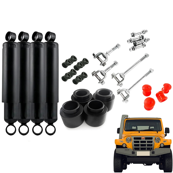 Kit Amortecedor 3 Polegadas+ Reposicionador de Amortecedor + Calço para Troller até 2014