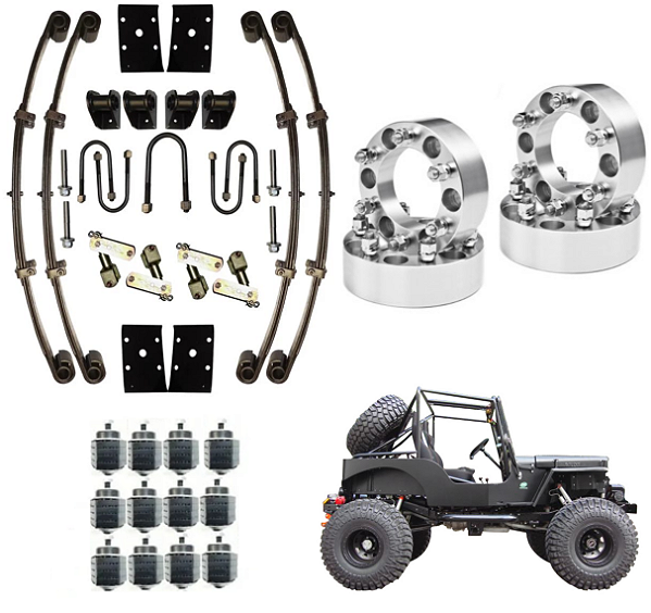 Kit Feixe Mola Com Body Lift 2"e Espaçador 50mm Jeep Ford / Willys