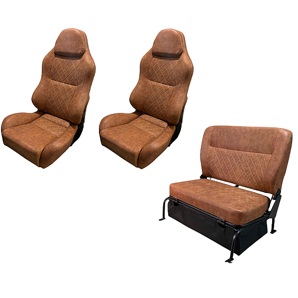 JOGO DE BANCO JEEP CJ5 FORD / WILLYS C/ COURVIN NÁUTICO E COM SUPORTE