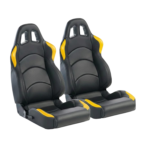 BANCO RALLYE DESIGN STRADALE EM COURVIN PRETO COM AMARELO