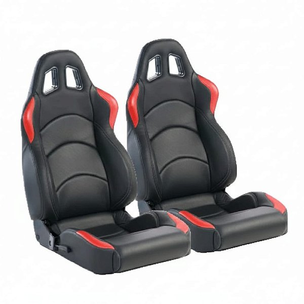 BANCO RALLYE DESIGN STRADALE EM COURVIN PRETO COM VERMELHO