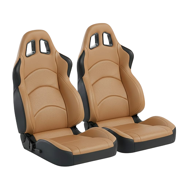 BANCO RALLYE DESIGN STRADALE EM COURVIN PRETO COM PRETO E BEGE