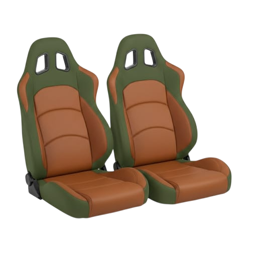 BANCO RALLYE DESIGN STRADALE EM COURVIN VERDE OLIVA E MARROM