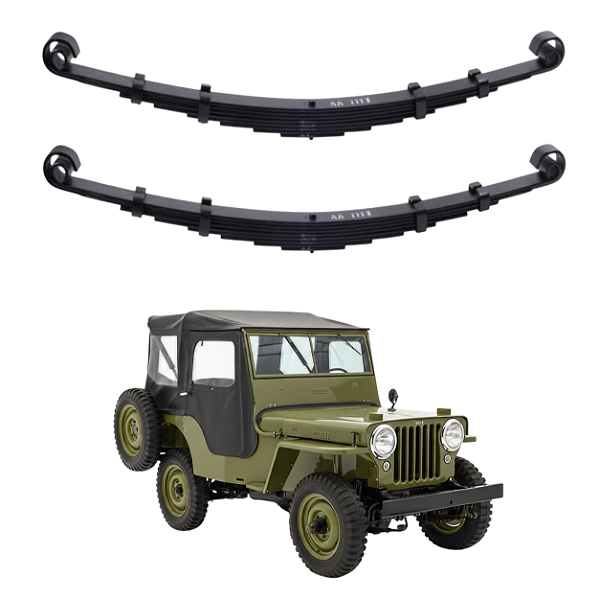 Feixe De Molas Traseiro (Esquerdo+Direito) Jeep Willys CJ2A CJ3A CJ3B (1948a1954)
