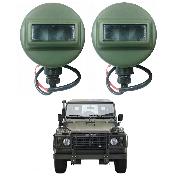 LANTERNA DIANTEIRA TORPEDO BLACK OUT LAND ROVER DEFENDER MILITAR
