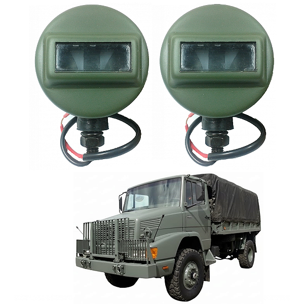 LANTERNA DIANTEIRA TORPEDO BLACK OUT CAMINHÃO MERCEDES BENZ LA 1418 4X4 MILITAR
