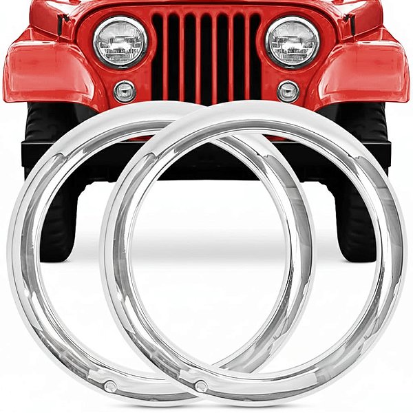 ARO CROMADO DO FAROL JEEP CJ5 FORD / WILLYS ANO 55 A 83
