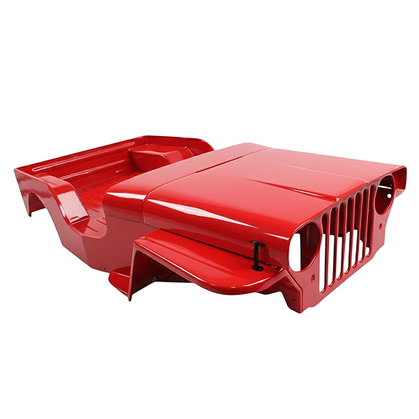 Carroceria em Fibra para Jeep Willys CJ3A - Vermelho