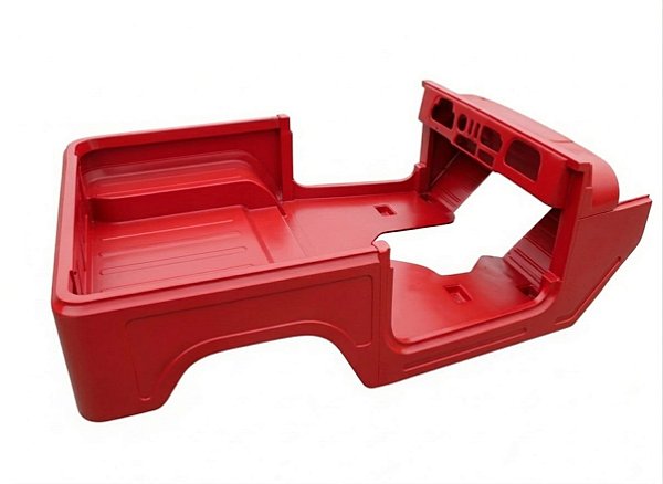 CARROCERIA CAIXOTE EM FIBRA TOYOTA BANDEIRANTE JIPE CURTO 1980 a 1993 - VERMELHA
