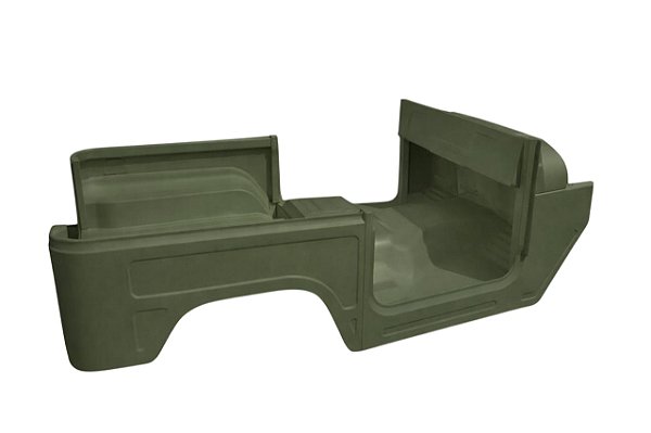 CARROCERIA CAIXOTE EM FIBRA TOYOTA BANDEIRANTE JIPE CURTO - VERDE MILITAR