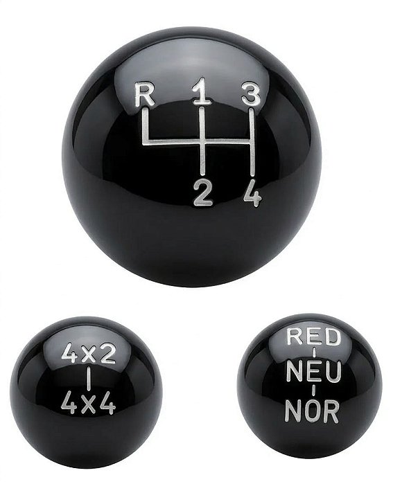 JOGO DE BOLA DE CÂMBIO 4M CLARK 4X4 E RED PRETA C/IND JEEP RURAL F75 - WILLYS