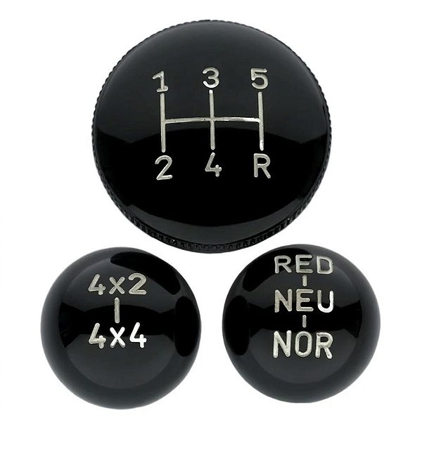 JOGO DE BOLA DE CÂMBIO CLARK 5 MARCHAS 4X4 RED COM INDICAÇÃO PRETA JEEP RURAL F75 - WILLYS