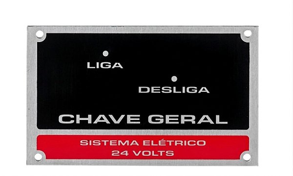 PLAQUETA DO PAINEL CHAVE GERAL VIATURAS MILITARES 24V