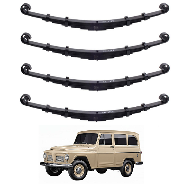 Kit Feixe De Mola Rural Ford / Willys (Dianteira/Tarseira) - 10 Lâmiinas
