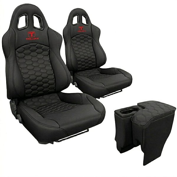 BANCO PARA TROLLER RALLYE DESIGN STRADALE EM COURO (PAR) + CONSOLE PRETO