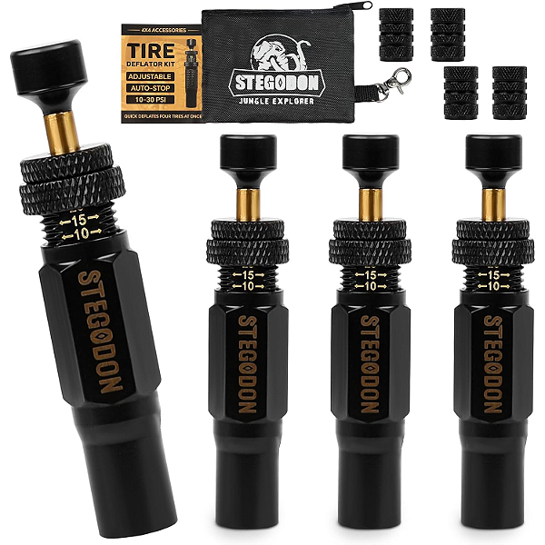 STEGODON Kit de Válvulas Deflatoras de Pneu (10-30 PSI)