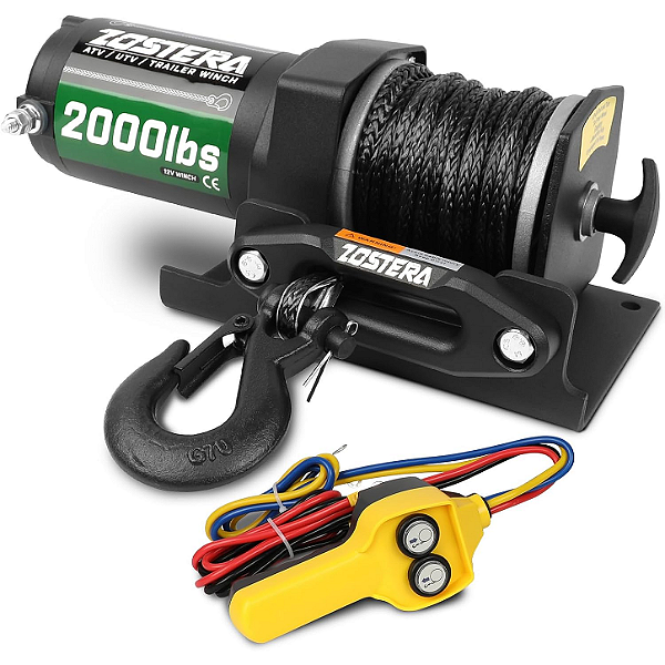 Guincho Elétrico 12V 907 kg (2000 lbs) com Cabo Sintético – Potência e Versatilidade para ATV e Trailers