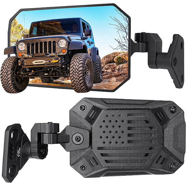 Espelhos Laterais para Jeep Wrangler (Portas Removidas) – Compatível com TJ, JK e Unlimited (1997-2018)