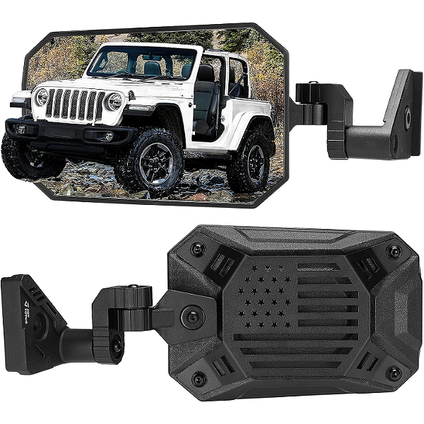 Espelhos Retrovisores Laterais para Uso Sem Portas (Doors Off) – Compatível com Jeep Wrangler JL e Gladiator JT (2018-2026)