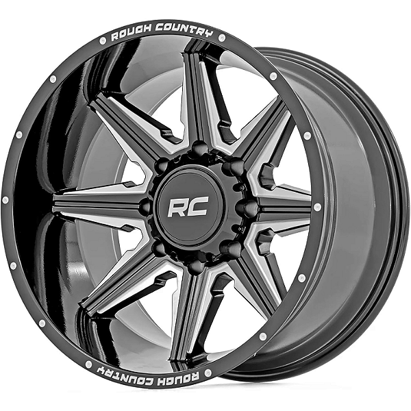 Roda Rough Country 91 Series 20x12 (Furação 6x5.5) - Preta Brilhante (Gloss Black)