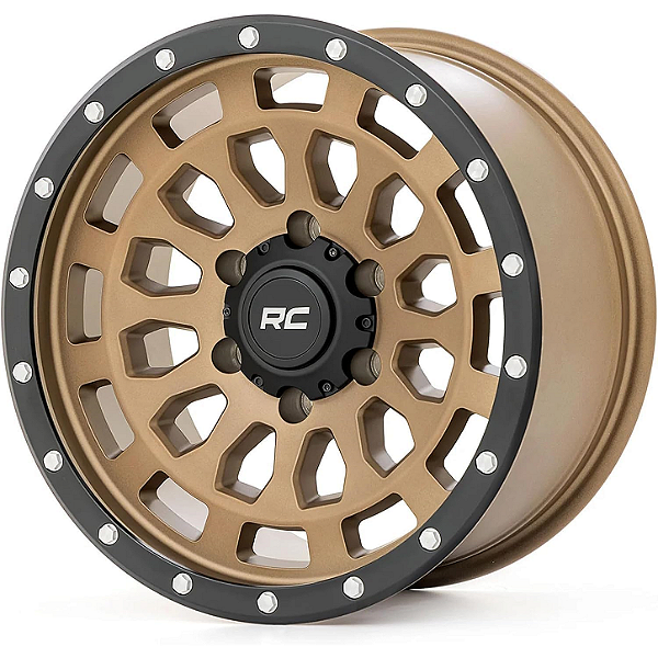 Roda Rough Country 87 Series 17x8,5 (Furação 5x4.5) - Bronze Fosco com Beadlock Preto