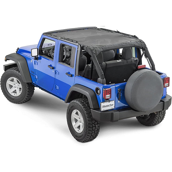 Toldo Capota Protetor Solar de Malha MasterTop para Jeep Wrangler JKU - Preto
