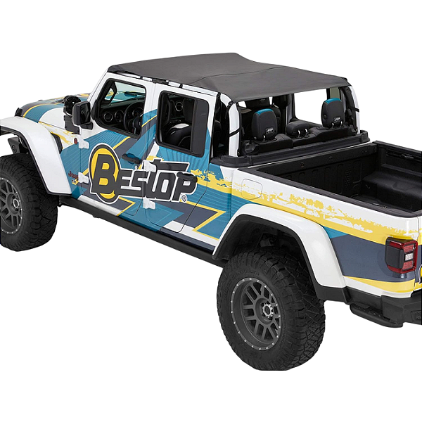 Capota Toldo Traditional Bikini® Bestop USA – Jeep Wrangler Gladiator JT - Header Extended Safari Style - Preto Diamante