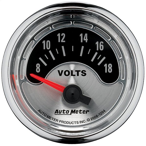 Voltímetro Auto Meter American Muscle 2-1/16" | 8 a 18V (Núcleo de Ar)