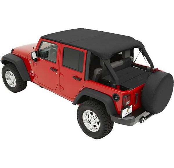 Capota Safari-Style Bestop Header Bikini (Preta Diamond) – Wrangler JKU Unlimited 4 Portas (2007-2009)