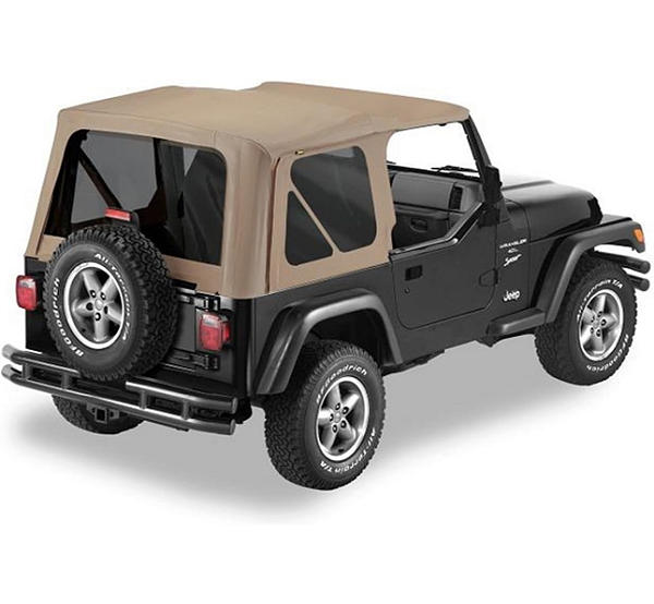 Capota de Lona Bestop Replace-A-Top Dark Tan com Janelas Fumê (Para Ferragem Original) - Jeep Wrangler TJ (1997-2002)