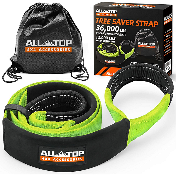 Cinta Protetora de Árvore (Tree Saver) ALL-TOP – 16,3 Toneladas (7,6 cm x 2,4 m) com Bolsa de Transporte (Verde)